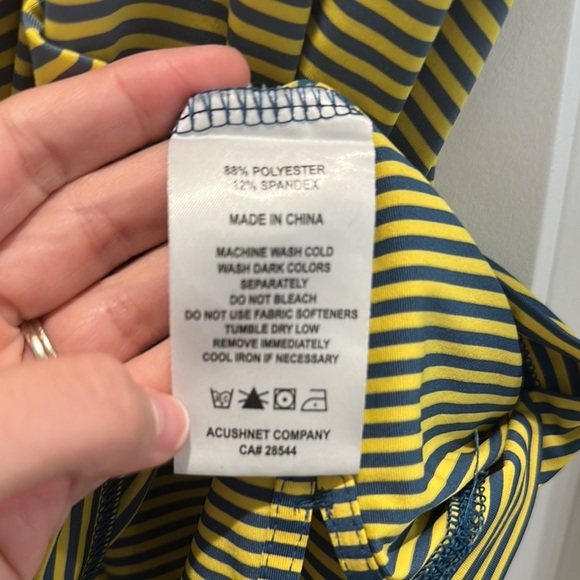 FootJoy Yellow and Gray Striped Polo Shirt for Golf - Picture 3 of 6